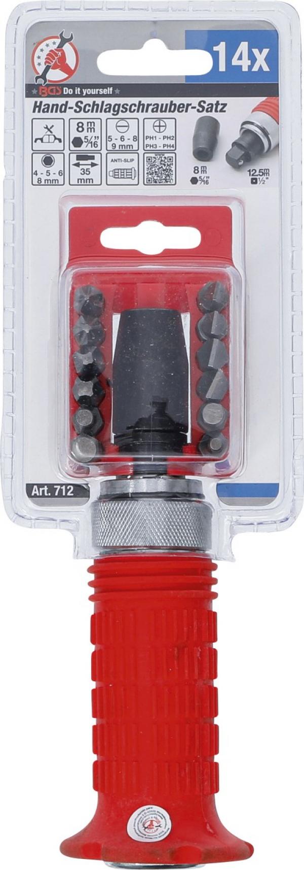 Hand-Schlagschrauber-Satz inkl. Bits | Abtrieb Innensechskant 12,5 mm (1/2")