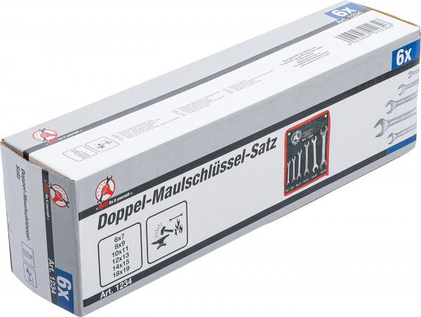 Doppel-Maulschlüssel-Satz | SW 6 x 7 - 18 x 19 mm | 6-tlg.