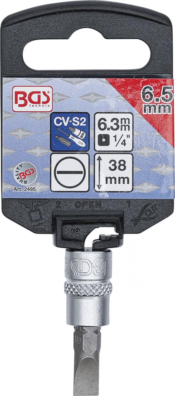 Bit-Einsatz | Antrieb Innenvierkant 6,3 mm (1/4") | Schlitz 6,5 mm