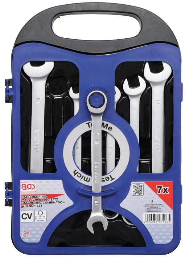 Ratschenring-Maulschlüssel-Satz | SW 8 - 19 mm | 7-tlg.