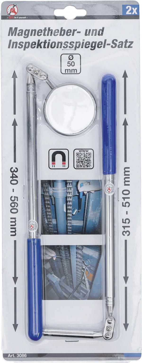 Magnetheber- und Inspektionsspiegel-Satz | 2-tlg.