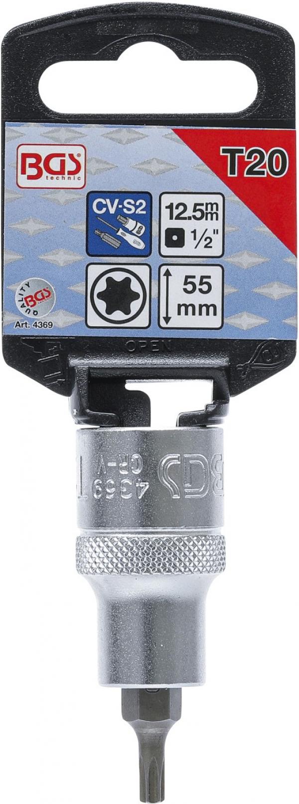 Bit-Einsatz | Antrieb Innenvierkant 12,5 mm (1/2") | T-Profil (für Torx) T20