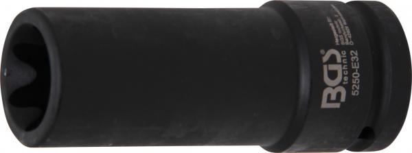 Kraft-Steckschlüssel-Einsatz E-Profil, tief | Antrieb Innenvierkant 20 mm (3/4") | SW E32
