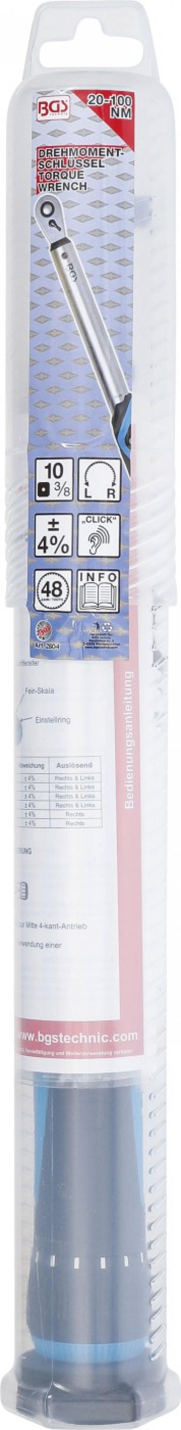Drehmomentschlüssel | Abtrieb Außenvierkant 10 mm (3/8") | 20 - 100 Nm