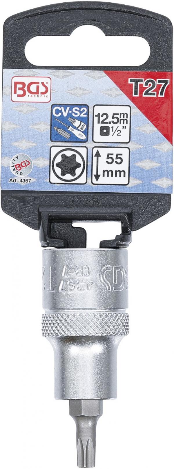 Bit-Einsatz | Antrieb Innenvierkant 12,5 mm (1/2") | T-Profil (für Torx) T27