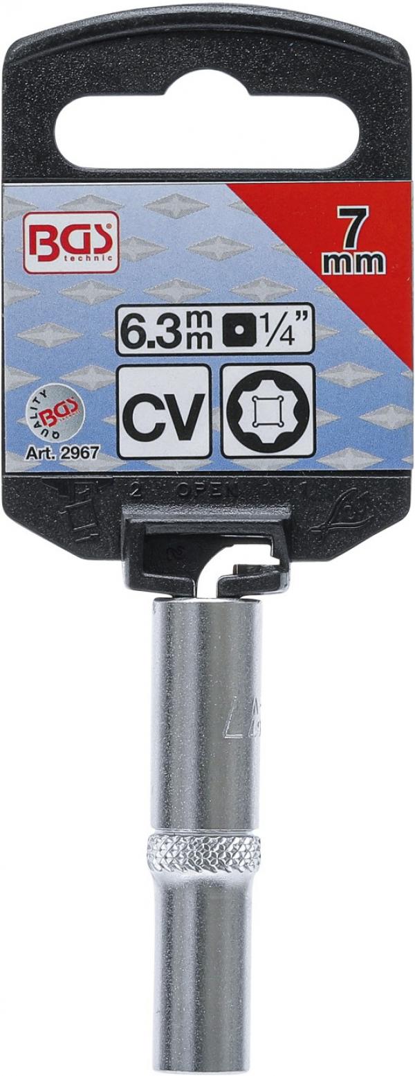 Steckschlüssel-Einsatz Super Lock, tief | Antrieb Innenvierkant 6,3 mm (1/4") | SW 7 mm