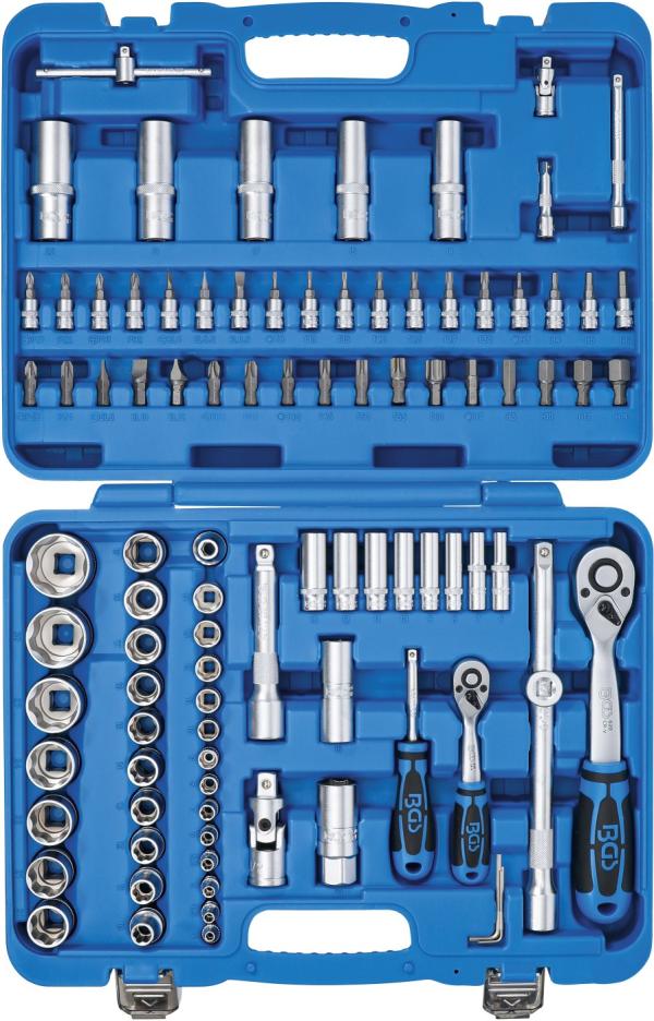 Steckschlüssel-Satz Wellenprofil | Antrieb 6,3 mm (1/4") / 12,5 mm (1/2") | 95-tlg.