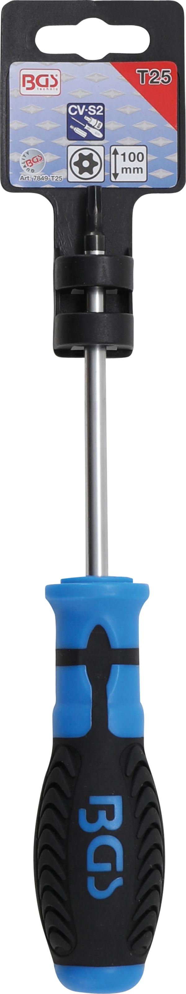 Schraubendreher | T-Profil (für Torx) mit Bohrung T25 | Klingenlänge 100 mm