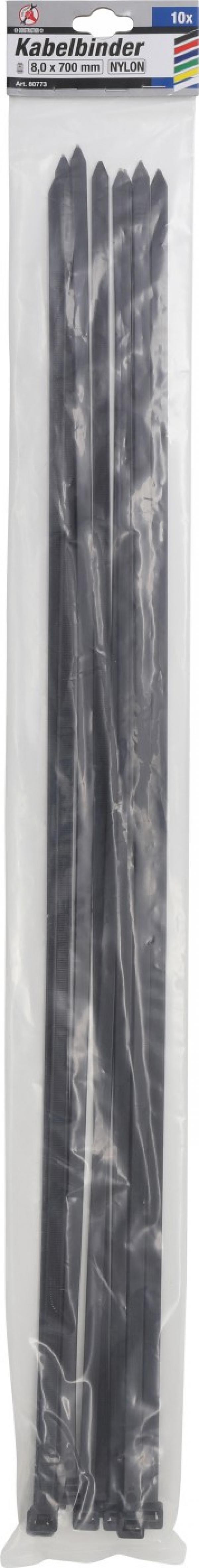 Kabelbinder-Sortiment | schwarz | 8,0 x 700 mm | 10-tlg.