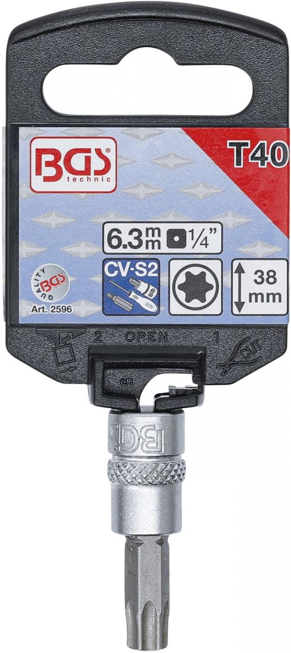 Bit-Einsatz | Antrieb Innenvierkant 6,3 mm (1/4") | T-Profil (für Torx) T40