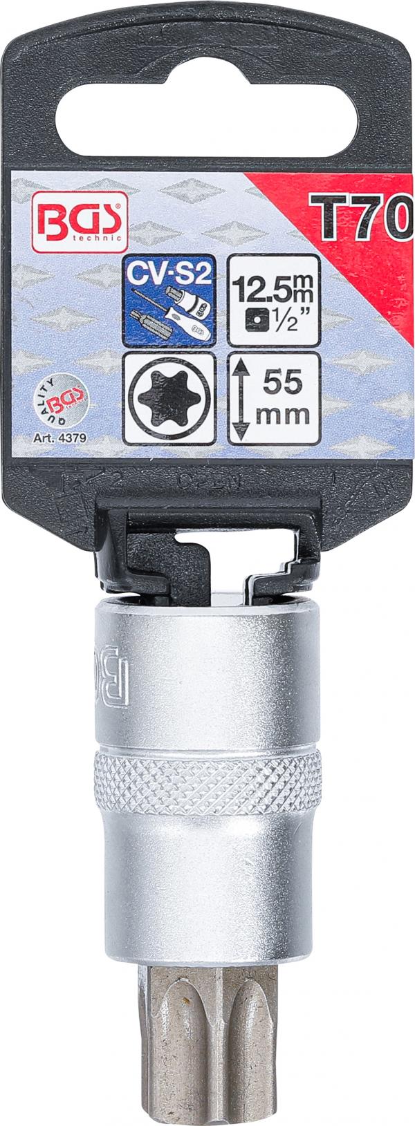 Bit-Einsatz | Antrieb Innenvierkant 12,5 mm (1/2") | T-Profil (für Torx) T70