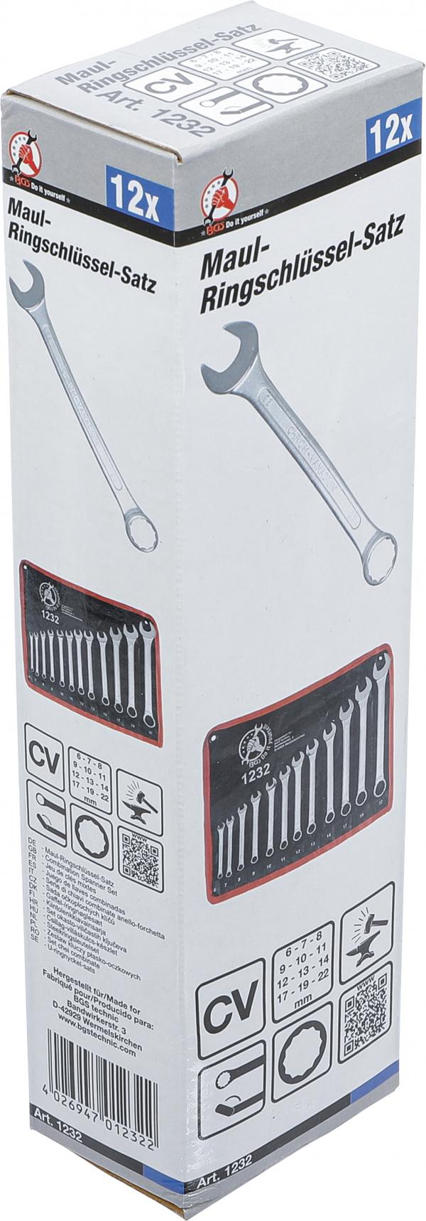 Maul-Ringschlüssel-Satz | SW 6 - 22 mm | 12-tlg.