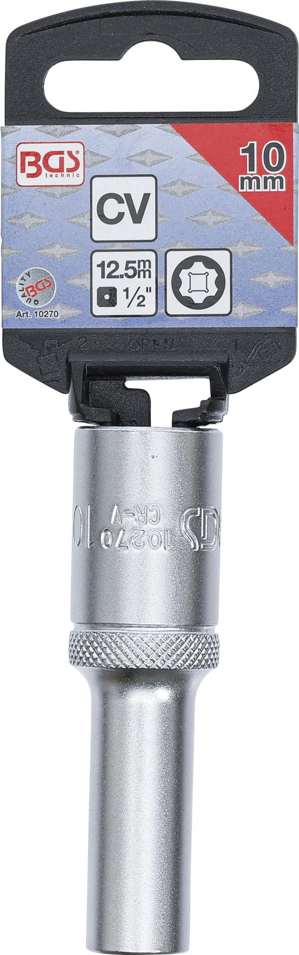Steckschlüssel-Einsatz Super Lock, tief | Antrieb Innenvierkant 12,5 mm (1/2") | SW 10 mm