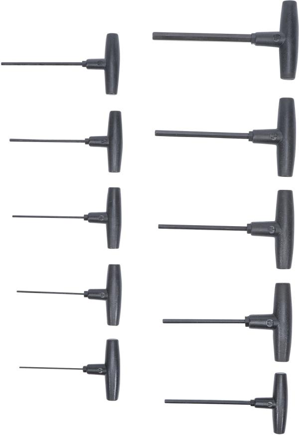 Schraubendreher-Satz mit T-Griff | Innensechskant 2 - 10 mm | 10-tlg.