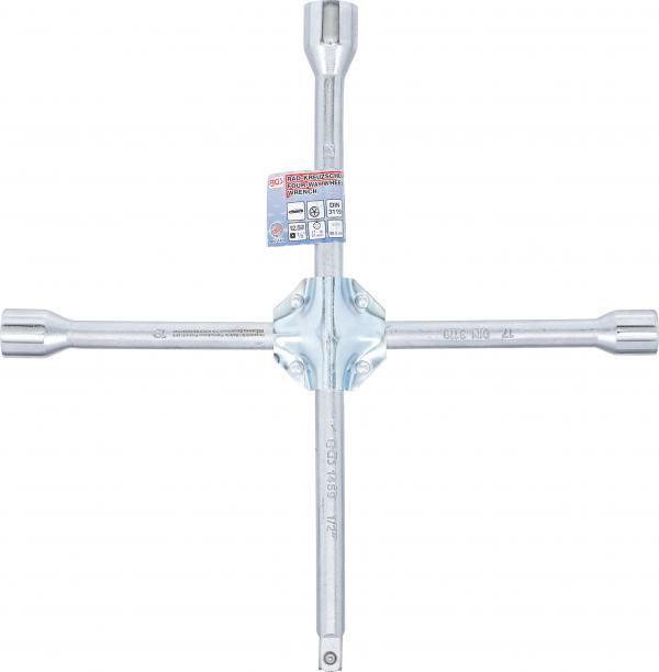 Rad-Kreuzschlüssel | für Pkw | Vierkant | SW 17 x 19 x 21 x 12,5 mm (1/2")