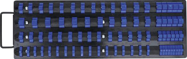 Aufsteckschienen-Set für Steckschlüssel-Einsätze | mit 80 Clips | für Einsätze 6,3 mm (1/4"), 10 mm (3/8"), 12,5 mm (1/2")