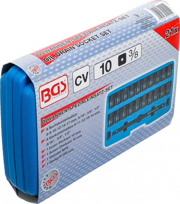 Ölwannen-Spezial-Einsatz-Satz | Antrieb Innenvierkant 10 mm (3/8") | 21-tlg.