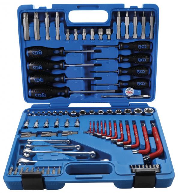 Werkzeugsortiment | 6,3 mm (1/4") + 12,5 mm (1/2") | E-Profil / T-Profil (für Torx) | 84-tlg.
