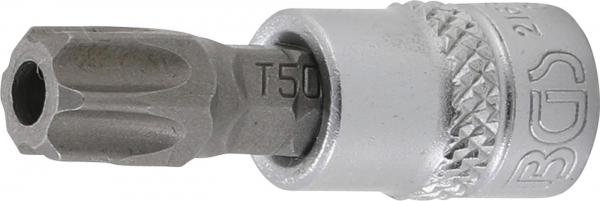 Bit-Einsatz | Antrieb Innenvierkant 6,3 mm (1/4") | T-Profil (für Torx) mit Bohrung T50