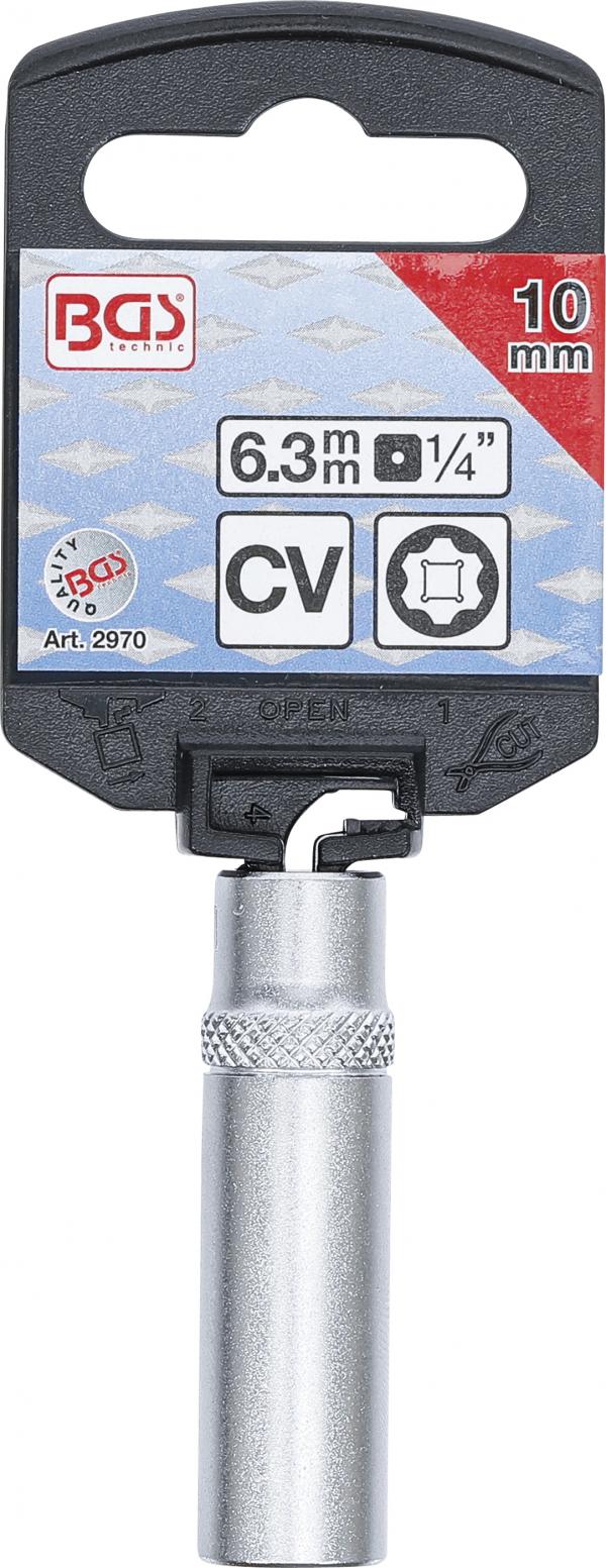 Steckschlüssel-Einsatz Super Lock, tief | Antrieb Innenvierkant 6,3 mm (1/4") | SW 10 mm
