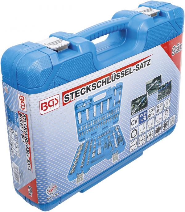 Steckschlüssel-Satz Wellenprofil | Antrieb 6,3 mm (1/4") / 12,5 mm (1/2") | 95-tlg.