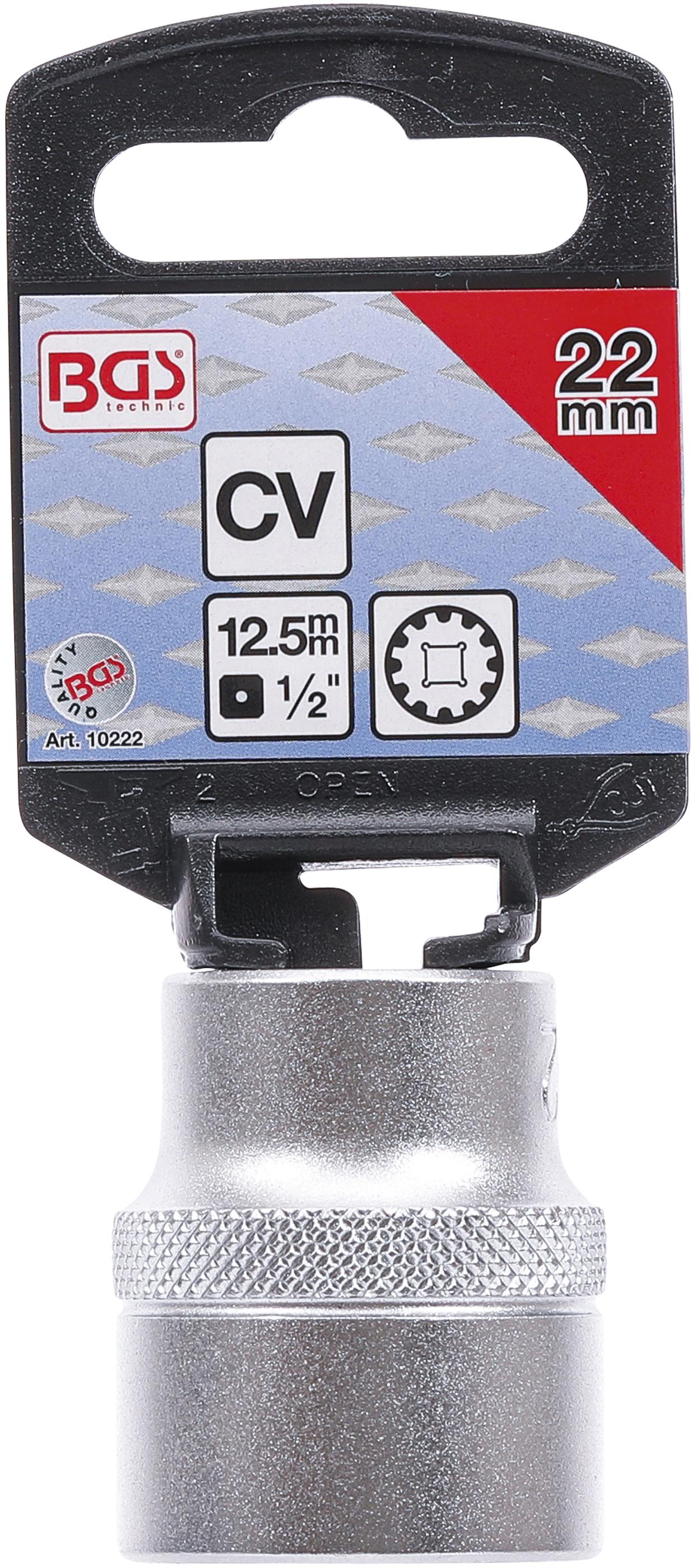 Steckschlüssel-Einsatz Gear Lock | Antrieb Innenvierkant 12,5 mm (1/2") | SW 22 mm