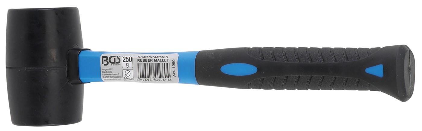 Gummihammer | Fiberglasstiel | schwarzer Kopf | Ø 50 mm | 280 g