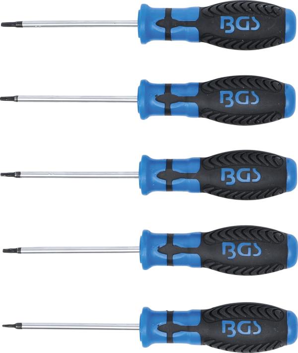 Schraubendreher-Satz | T-Profil (für Torx) mit Bohrung | T6 - T10 | 5-tlg.