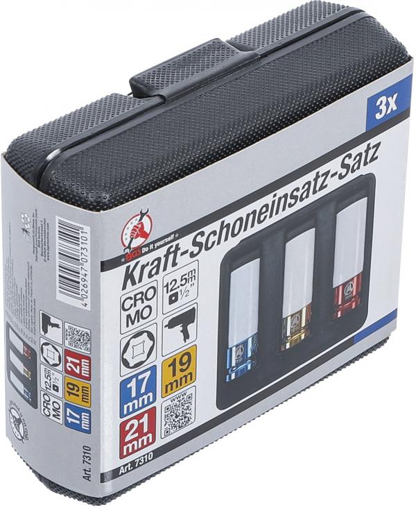 Kraft-Schoneinsatz-Satz | Antrieb Innenvierkant 12,5 mm (1/2") | SW 17 - 19 - 21 mm | 3-tlg.