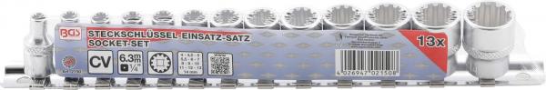 Steckschlüssel-Einsatz-Satz Gear Lock | Antrieb Innenvierkant 6,3 mm (1/4") | 13-tlg.