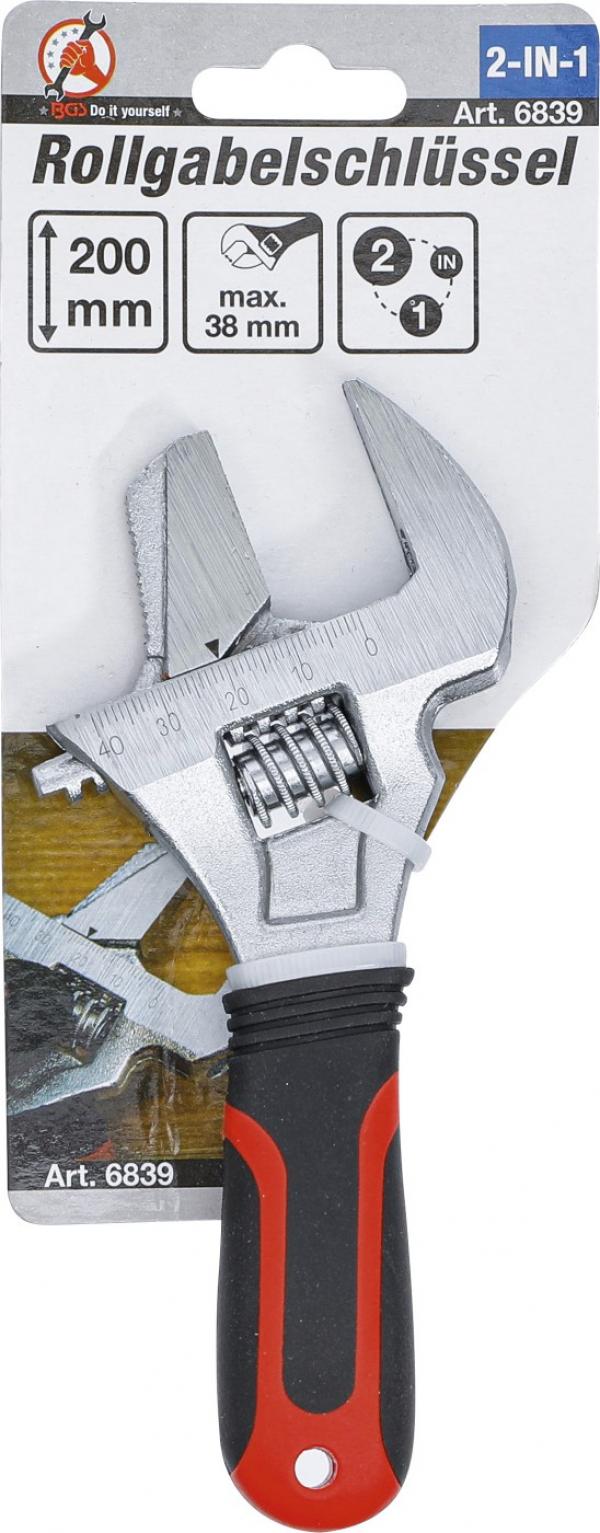 Rollgabelschlüssel mit Kunststoff-Softgriff | SW max. 38 mm