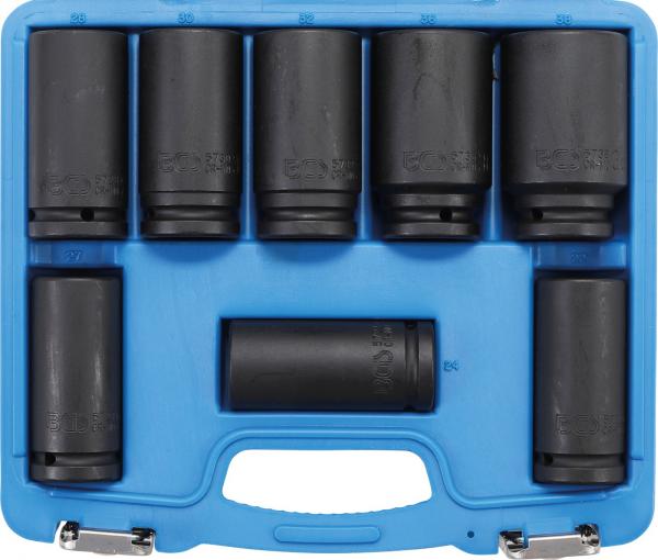 Kraft-Steckschlüssel-Einsatz-Satz, extra tief | Antrieb Innenvierkant 20 mm (3/4") | SW 22 - 38 mm | 8-tlg.