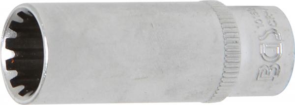 Steckschlüssel-Einsatz Gear Lock, tief | Antrieb Innenvierkant 6,3 mm (1/4") | SW 12 mm