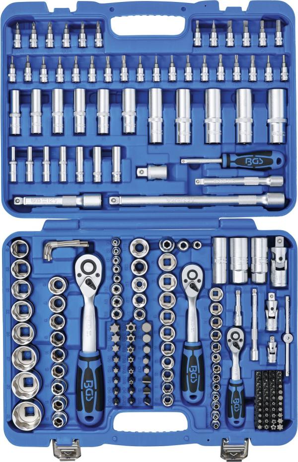Steckschlüssel-Satz Wellenprofil | Antrieb 6,3 mm (1/4") / 10 mm (3/8") / 12,5 mm (1/2") | 192-tlg.