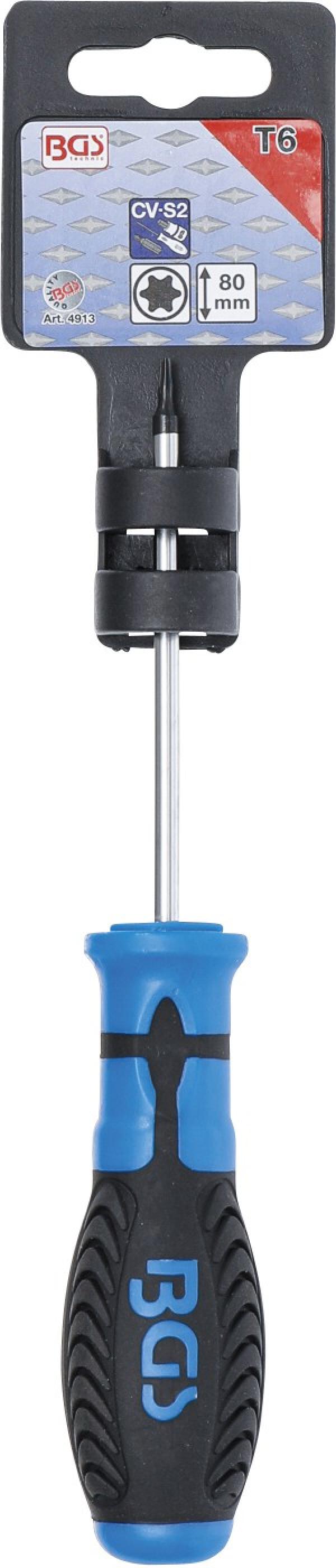 Schraubendreher | T-Profil (für Torx) T6 | Klingenlänge 80 mm