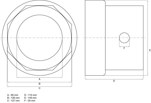 Nabenmuttern-Schlüssel | Achtkant | für R.O.R. Anhänger | SW 127 mm