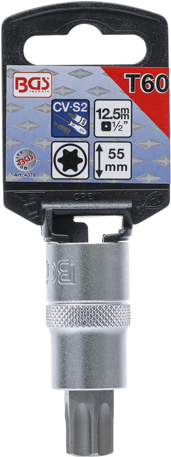 Bit-Einsatz | Antrieb Innenvierkant 12,5 mm (1/2") | T-Profil (für Torx) T60