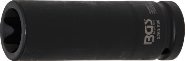 Kraft-Steckschlüssel-Einsatz E-Profil, tief | Antrieb Innenvierkant 20 mm (3/4") | SW E30