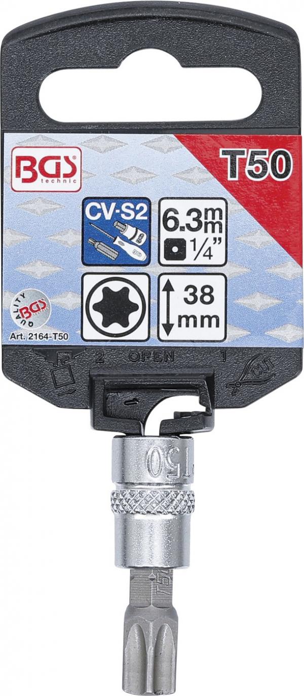 Bit-Einsatz | Antrieb Innenvierkant 6,3 mm (1/4") | T-Profil (für Torx) T50