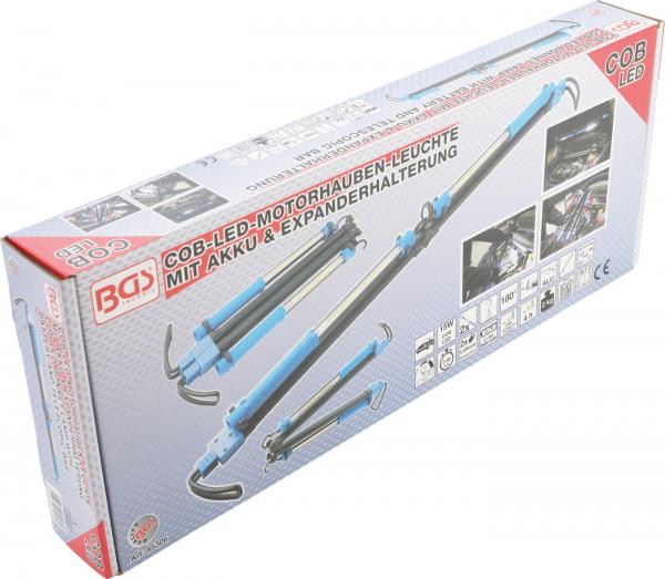 COB-LED-Motorhauben-Leuchte mit Akku & Expanderhalterung | 2 COB-LED Arbeits-Handleuchten