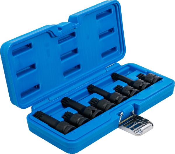 Kraft-Bit-Einsatz-Satz | Antrieb Innenvierkant 12,5 mm (1/2") | Innenvielzahn (für XZN) M12 - M18 | 8-tlg.