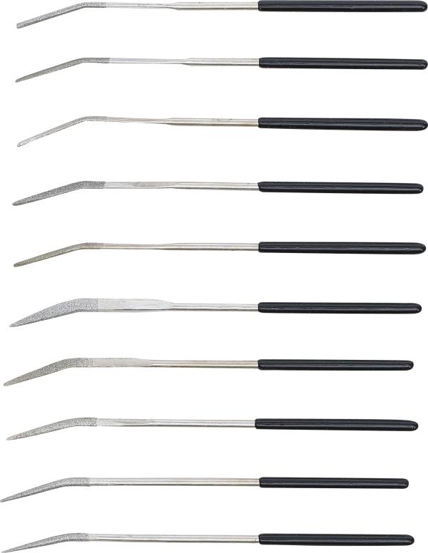 Diamant-Lochfeilen-Satz | gebogen | 140 x 3 mm | 10-tlg.