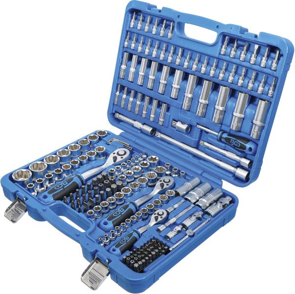Steckschlüssel-Satz Wellenprofil | Antrieb 6,3 mm (1/4") / 10 mm (3/8") / 12,5 mm (1/2") | 192-tlg.
