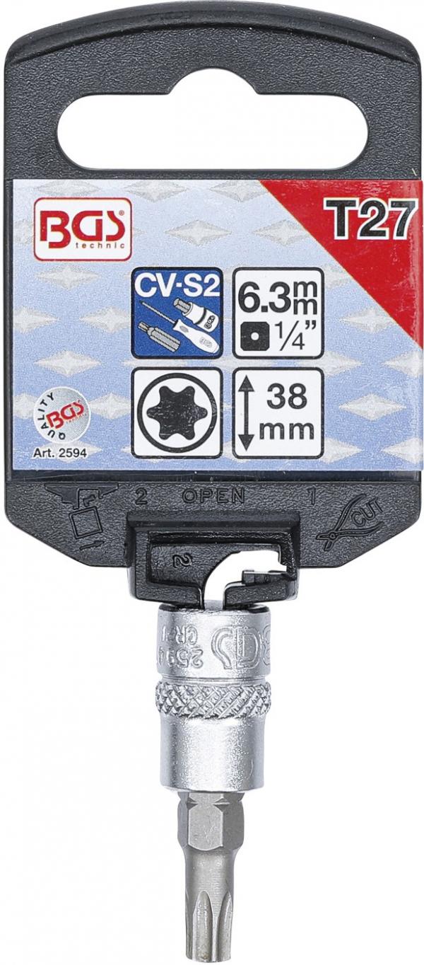 Bit-Einsatz | Antrieb Innenvierkant 6,3 mm (1/4") | T-Profil (für Torx) T27