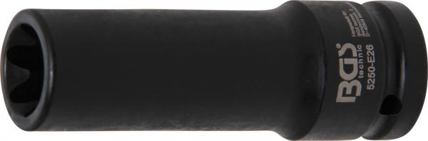 Kraft-Steckschlüssel-Einsatz E-Profil, tief | Antrieb Innenvierkant 20 mm (3/4") | SW E26