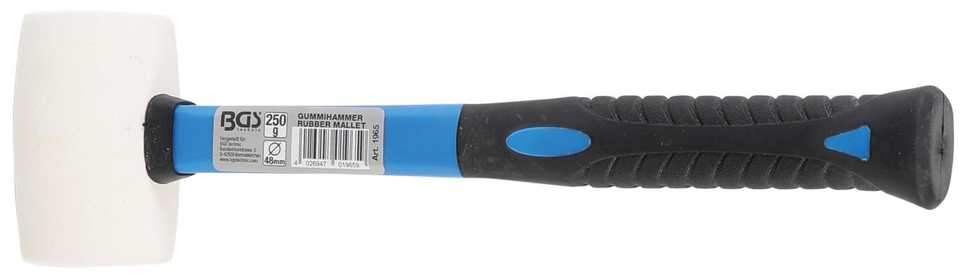Gummihammer | Fiberglasstiel | weißer Kopf | Ø 48 mm | 250 g
