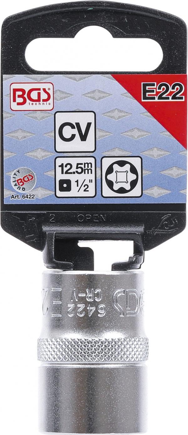 Steckschlüssel-Einsatz E-Profil | Antrieb Innenvierkant 12,5 mm (1/2") | SW E22