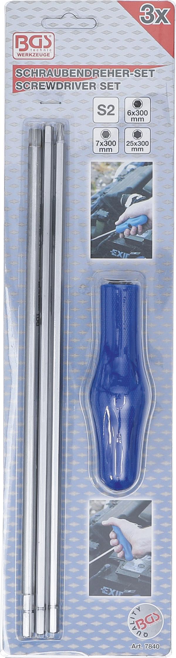 Spezial-Schraubendreher-Satz | T-Profil (für Torx) | Innensechskant | 4-tlg.