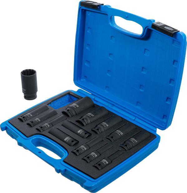 Kraft-Steckschlüssel-Einsatz-Satz Gear Lock | Antrieb Innenvierkant 12,5 mm (1/2") | SW 10 - 32 mm | 14-tlg.