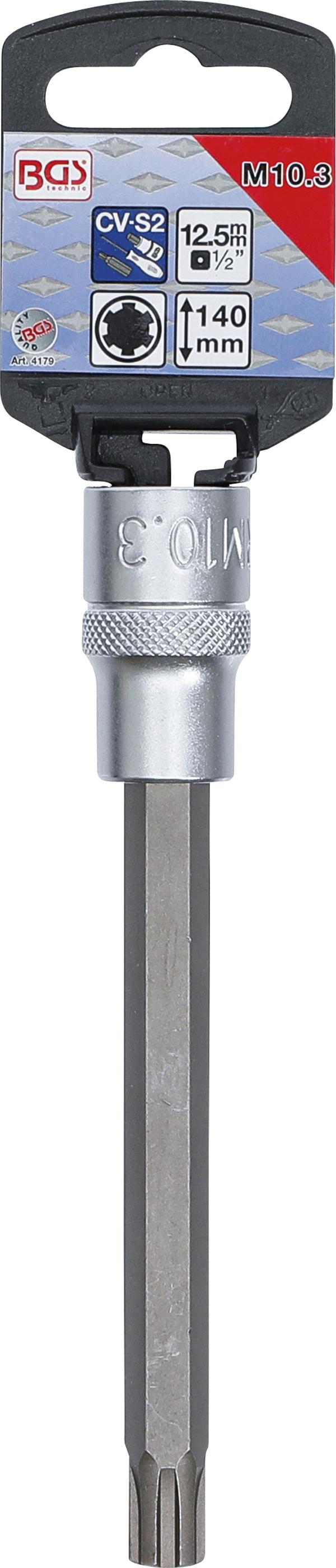 Bit-Einsatz | Länge 140 mm | Antrieb Innenvierkant 12,5 mm (1/2") | Keil-Profil (für RIBE) M10,3